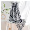 Vintage Jungle Castle Print Silk Scarf 105x105cm Elegant Shawl Women