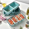 Силиконовый контейнер для хранения продуктов с крышкой, многоразовый, для заморозки, ланч-бокс, поднос, контейнер с отделениями для приготовления еды, для кухни