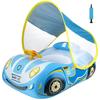 Super Sports Car Baby Float with Foot Pads, UV Protection, SPF50+ Sunscreen, Removable Sunshade, for Babies 12-48 Months (Blue)