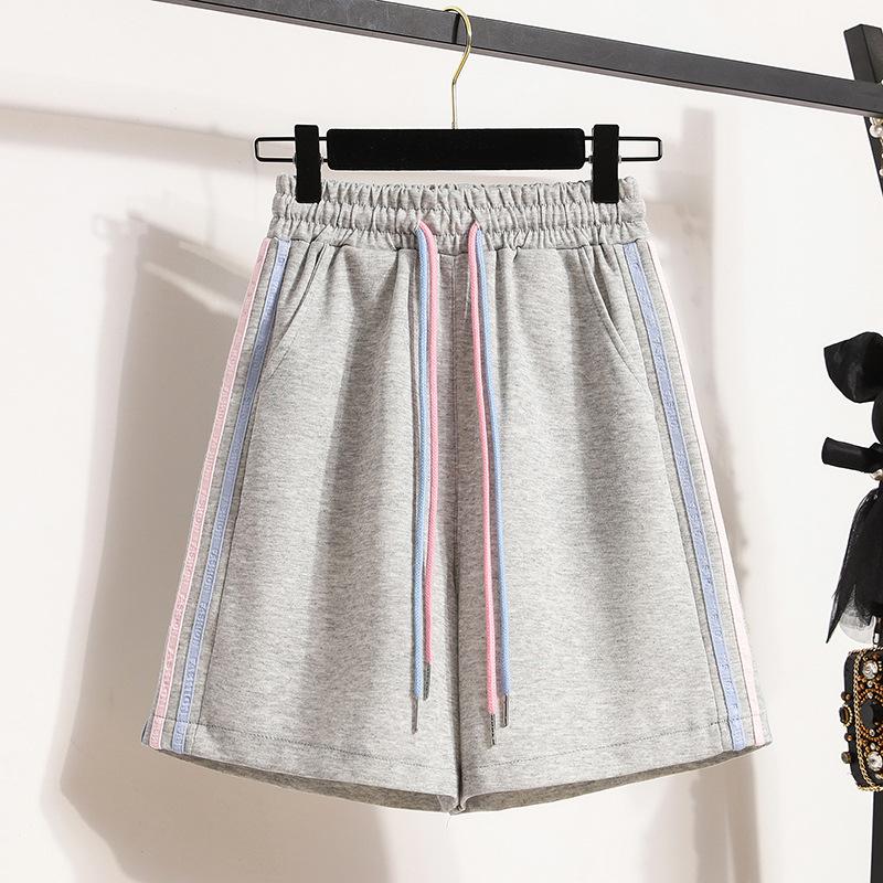 Summer New Casual Shorts Women's Five-point Pull-up High-waisted Sports Middle Pants A-shaped Loose Version Wide-leg Pants