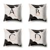Polyester Pillow Case Ink and Quicksand Decoration Home 26 English Letter Printed Pillow Cushion Cover