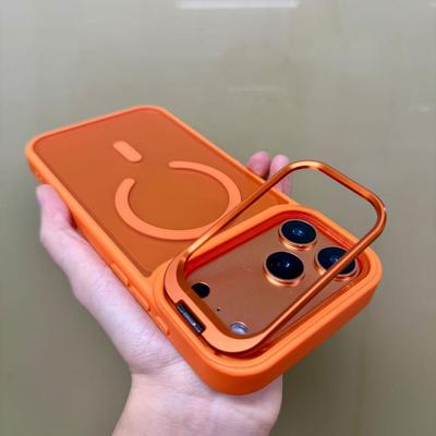 Новый матовый полупрозрачный магнитный чехол для iPhone 17 16 15 14 13 12 Pro Max 17Air с металлической подставкой для беспроводной зарядки Magsafe