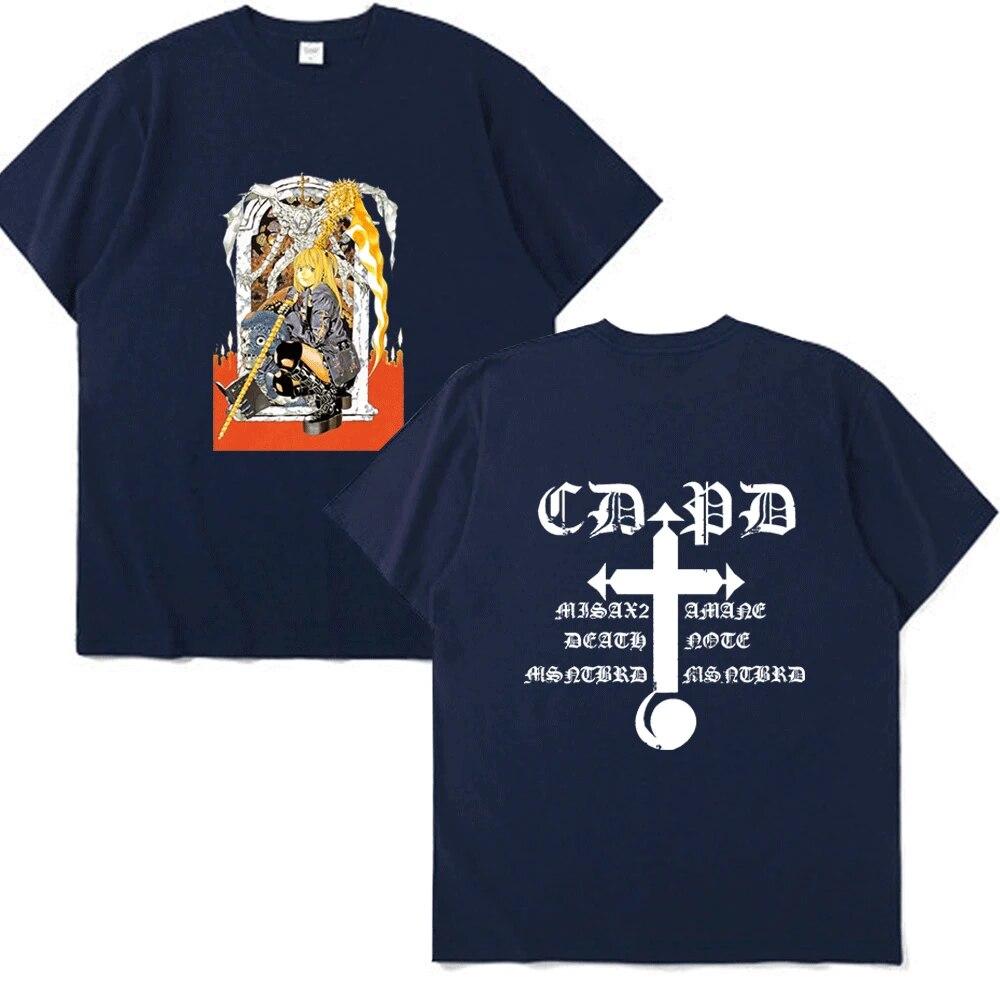 Футболка «Тетрадь смерти» Миса Амане Аниме Ужасы Рюк Лайт Ягами Футболка с принтом Унисекс Женская футболка в стиле хип-хоп Новинка Футболки унисекс Брендовая одежда Топ