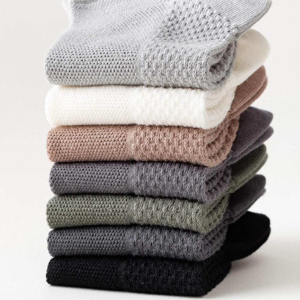 2 Pairs Men Mesh Ankle Socks, Breathable Cotton Short Socks, Solid Color Business Casual Low Cut Socks For Summer