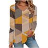 Womens Long Sleeve Tops V Neck Shirts Casual 3D Flower Print Basic Trendy Tee Blouses Fall Tunic Outfits Fitted T Shirts