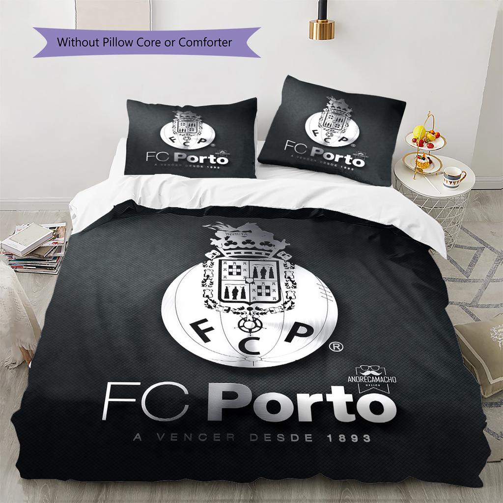 Futebol Clube do Porto Pattern Bedding Quilt Set Home Decoration Gift (1 * duvet cover + 2 * pillowcase without core)