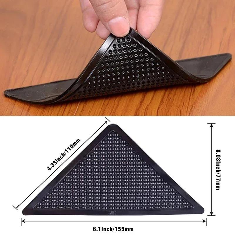 4Pcs Triangular Carpet Anti Slip Stickers For Tile Floor Carpet Corner Pads Washable And Reusable Nano Anti Slip Fixed Pads