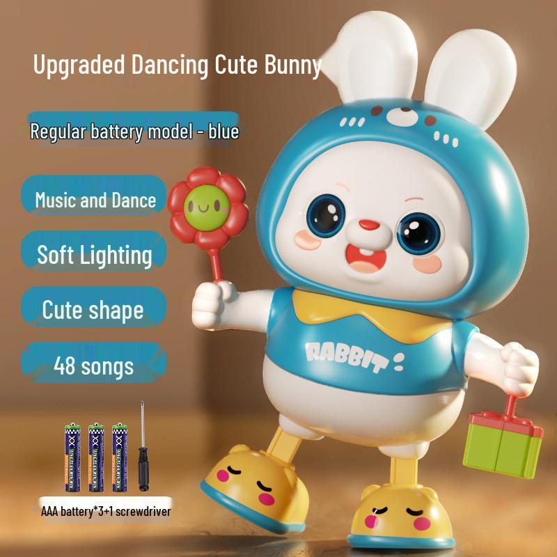 Электрическая танцующая игрушка-кролик для малышей: Побуждает к подъему, перекатыванию, ползанию со звуком и движением
