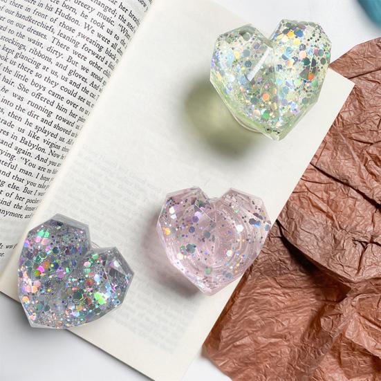 Мобильный телефон Палец Телескопический Цветной Блестки Держатель Универсальный 3D Сердце Любви Складной Телефон