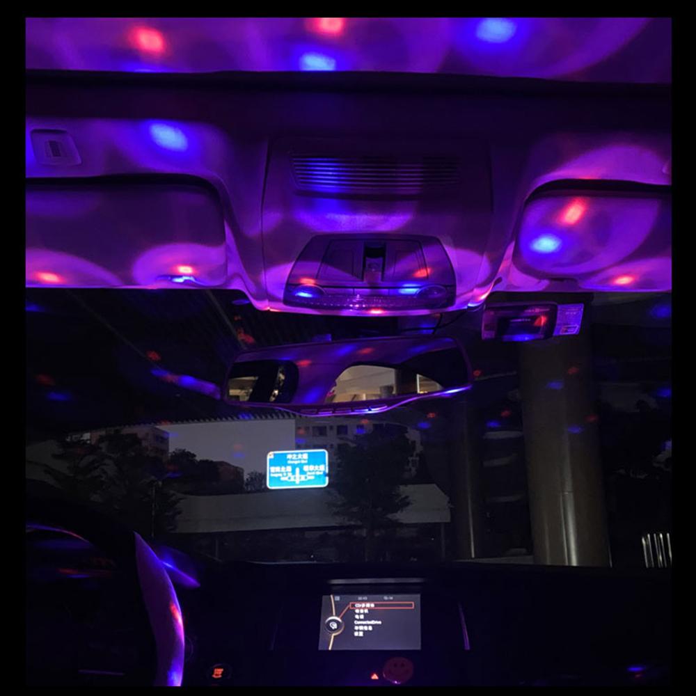 3 Вт Автомобильные атмосферные огни Автомобильный проектор на крышу Свет DJ Light Дискотека Вечеринка Окружающая декоративная лампа USB-порт RGB Авто украшения Звуковые огни