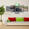 5 шт. деревенский гоночный автомобиль F1, дом, картина, спортивный автомобиль, 5 шт., фотографии, домашний декор, 5 панелей, холст, стена, HD печать, искусство, без рамки