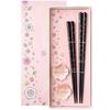 Chopsticks Dishwasher Safe Couple Chopsticks Natural Wood Pair Set 23cm 21cm Chopstick Rest Included Thick Yozakura Black Made In Japan S-86136