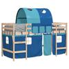 Kids  Loft Bed with Tunnel Blue 80 x 200 cm Solid Pine Wood