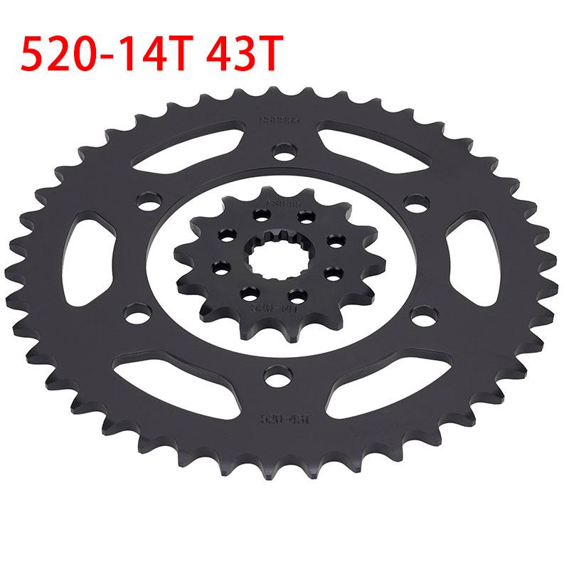 520 Chain 14T 15T 16T 43T 45T Motorcycle Sprocket Gear For Yamaha MT-03 MT-25 YZF-R25 YZF-R3 1WD-E7460-00-00 1WD-F5443-00-00