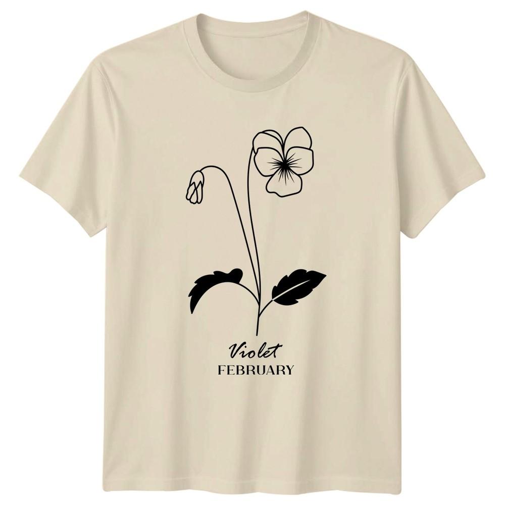 Violet February Unisexs TShirt February Birth Flower Birthday Gift For Her