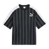 Mens Lifestyle Series Casual Striped Crew Neck Short Sleeve T-Shirt Men Tops Black 620225-01