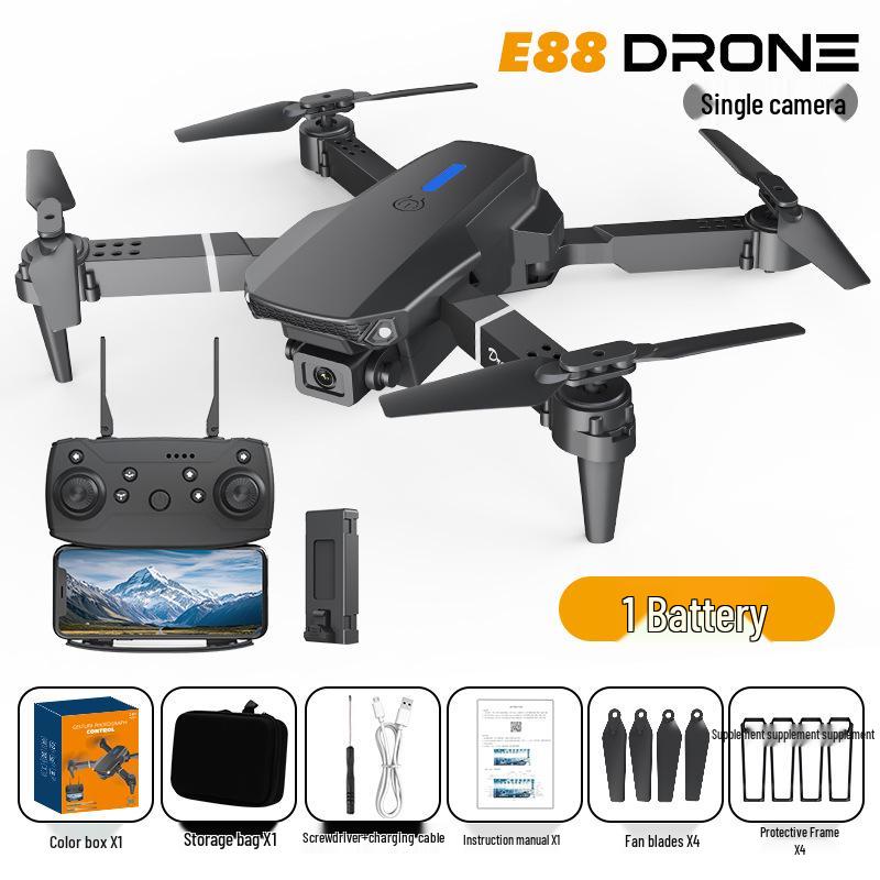 Дрон E88PRO 2025 с двойной камерой: Квадрокоптер фиксированной высоты с дистанционным управлением для аэрофотосъемки