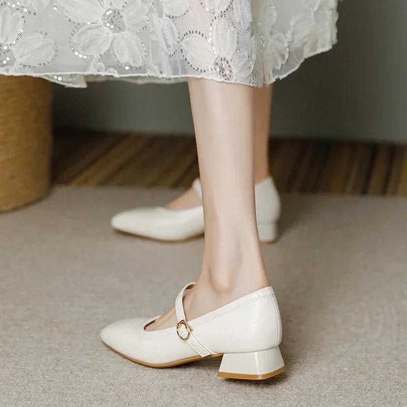 Модные новые туфли Мэри Джейн для женщин, ретро-стиль, квадратный носок, низкий каблук, одинарные туфли, мягкие и удобные балетки, zapatos mujer