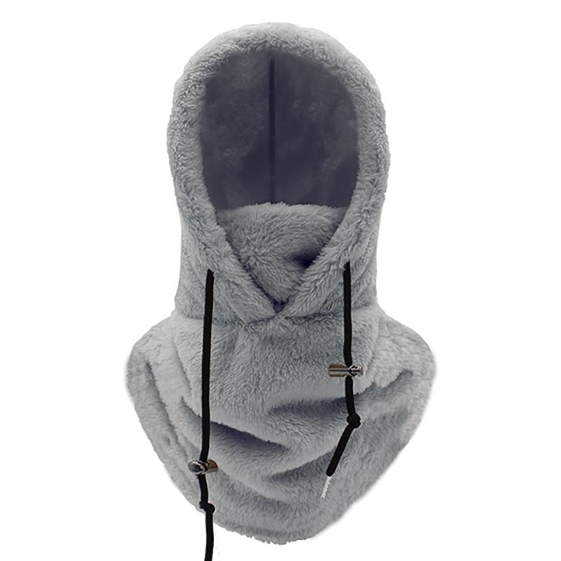 Зимняя утолщенная плюшевая теплая Балаклава, регулируемая ветрозащитная шапка для защиты ушей, шапка для катания на лыжах для женщин и мужчин, шапка 2 в 1, шарф