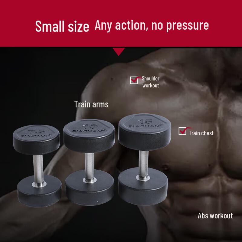 Jieruit Coated Cast Iron Round Head Dumbbell Set