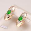Блестящие зеленые серьги-пусеты с натуральным цирконом для женщин, цвета розового золота, винтажные, трендовые, серьги-подвески, повседневные украшения