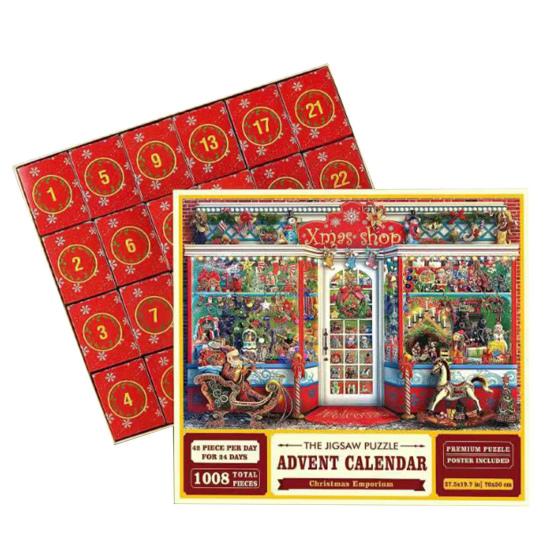 1 комплект, Рождественский пазл, Адвент-календарь, прочная, перерабатываемая, веселая семейная игра для творческого обучения, обратный отсчет