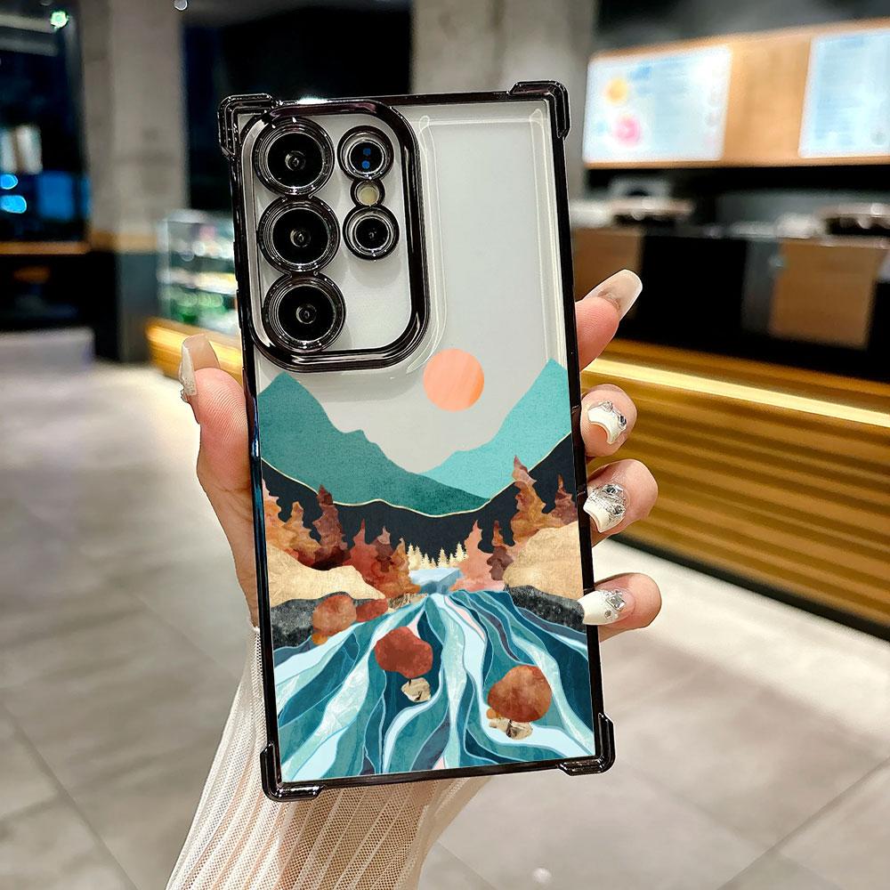 Чехол для телефона Galaxy S26 Ultra с изображением пейзажа Озеро Лес Coque Для Samsung S26 S25 S24 S23 S21 Ultra S20 FE S25 Plus 5G
