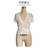 Women S Elegant Lace Short Sleeve Slim Fit Top Sexy Pure Desire Style Summer