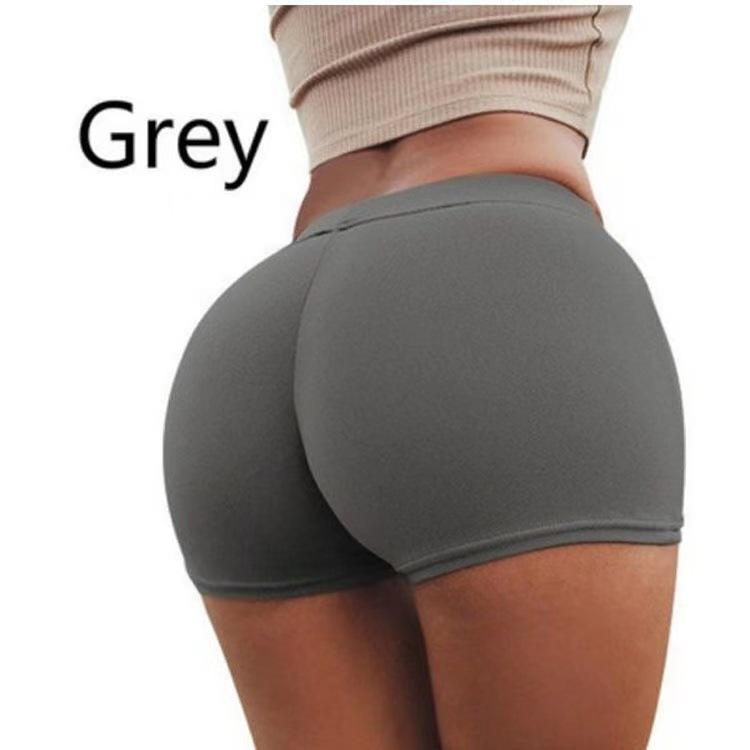 Женские эластичные шорты для йоги разных цветов - Однотонная облегающая основа с плоскими штанинами и защитой от просвечивания