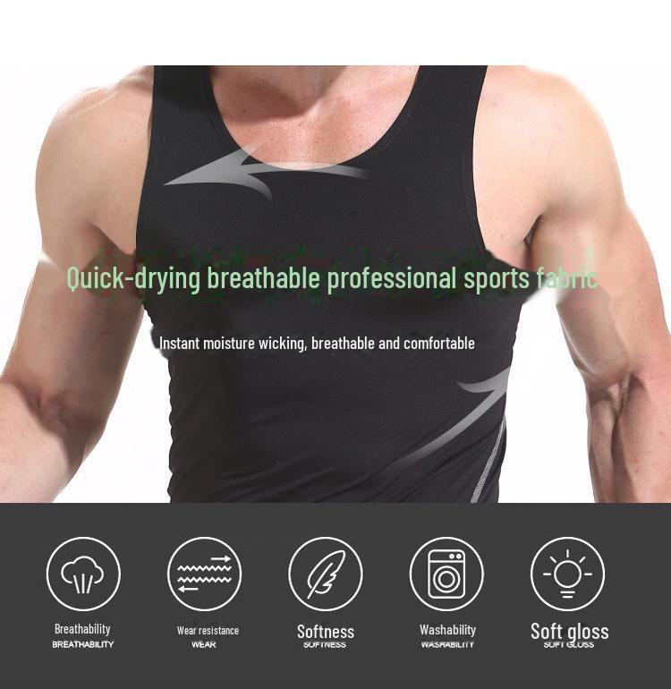 Мужские быстросохнущие спортивные леггинсы-жилет для баскетбола, бега и летнего фитнеса