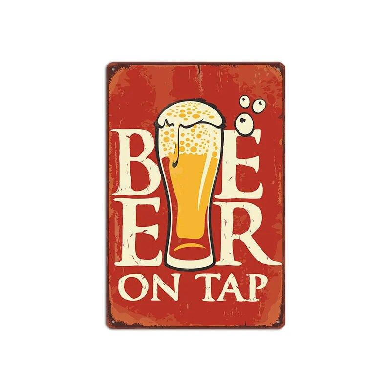 Vintage Cold Beer Metal Tin Sign 2023 New Iron Sheet Bar Background Wall Decoration Painting American Frameless Decorations