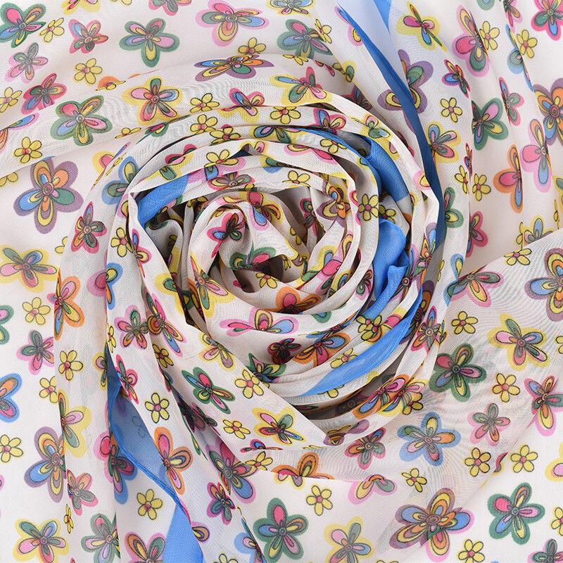 Women's Scarves, Fashionable Chiffon Printed Scarves, Long Neck Protection, Thin Rectangular Scarves