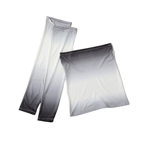 2Pcs/Set Face Guard Sun Protection Oversleeve Set, Ice Silk Cooling Fabric Arm Sleeves with Thumb Buckle Cuffs, Outdoor Cycling Driving Beach Summer