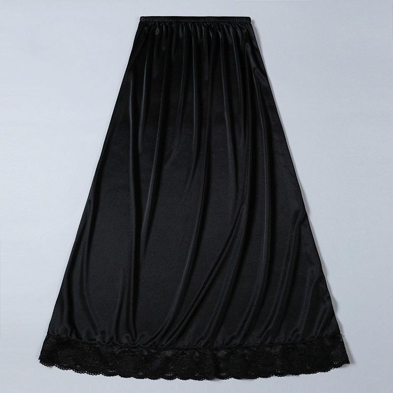 Женская нижняя юбка из атласа с кружевом