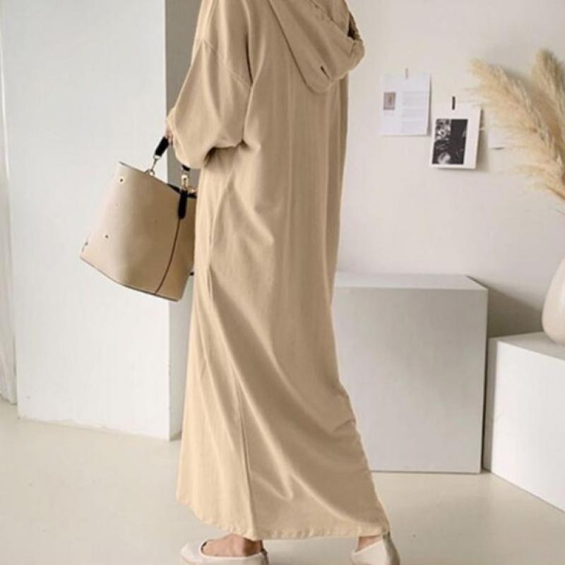 Shop Women S Plain Boxy Hooded Long dreSS Wld Wdr SiS706