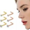 L Shape Gem Nose Stud Set with Diamonds Nose Pin Brand New Nose Stud  Nose