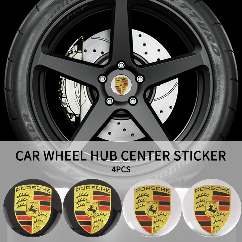 blbn4 4pcs 56MM For Porsche Panamera Macan Boxster Cayman Cayenne 911 718 Car Wheel Center Hub Cap Badge Logo Sticker Accessories