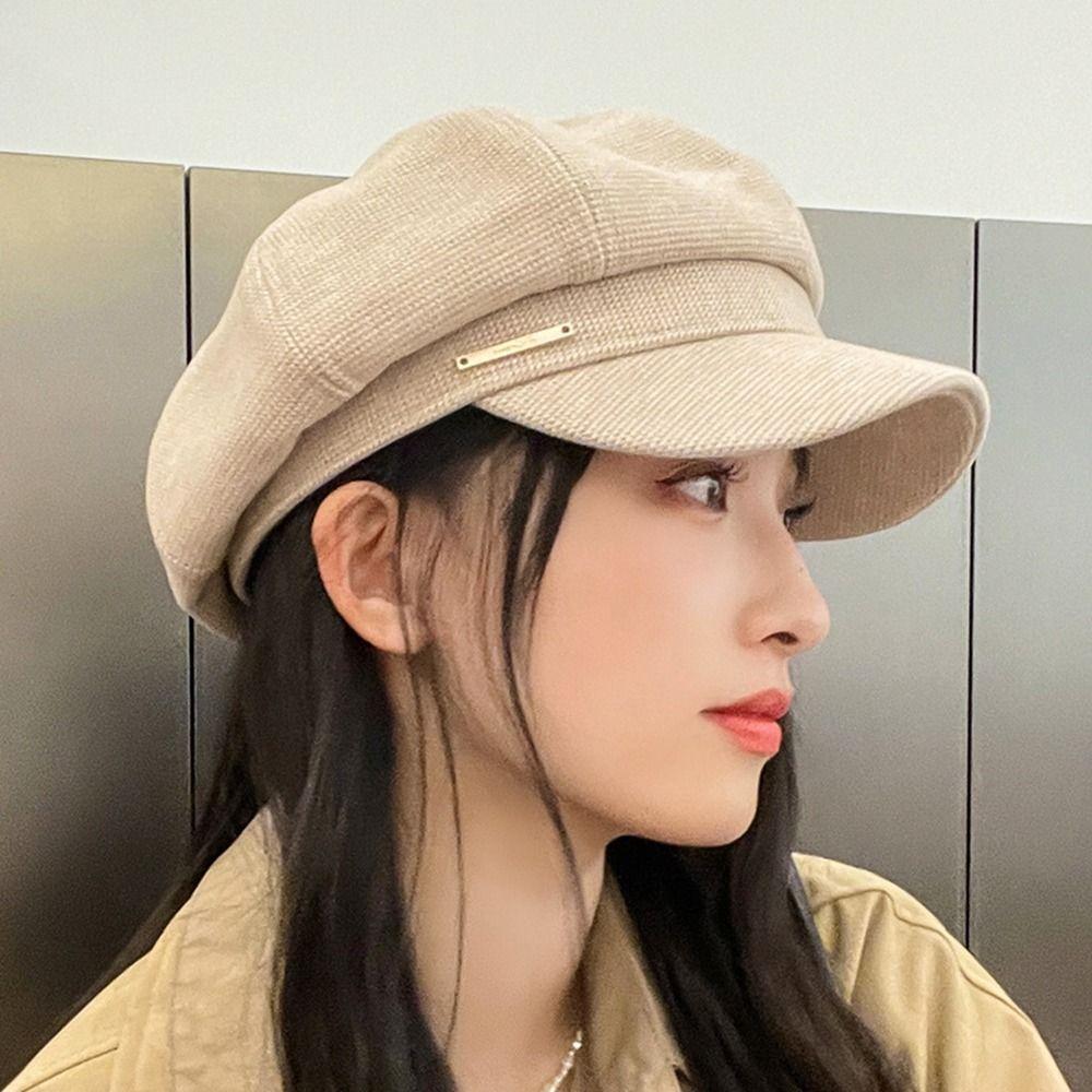 For Women Artist Hat For Girls Korean Style Octagonal Cap Woolen Beret Women Visors Cap Painter Hat
