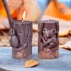Koala Stump Shape Silicone Candle Molds Pinecone Squirrel Pillar Resin Making Animal Bear Gypsum Moulds Leaf Tree Cylinder Gifts