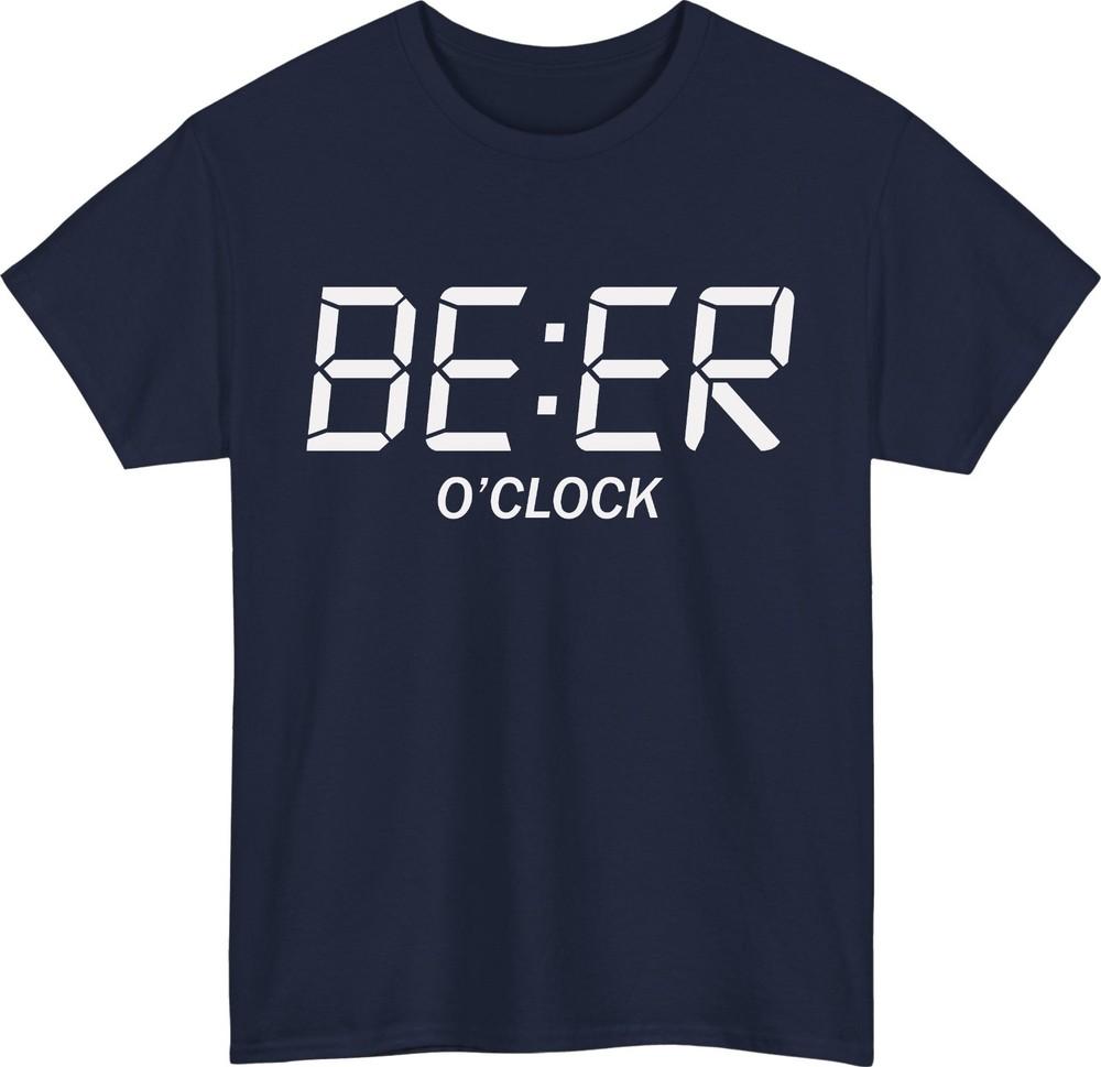 Funny beer o clock unisex tshirt digital clock drinking sarcastic meme tee