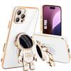 Silicone Case - for iPhone 16 Pro - Cute 3D Astronaut - Shockproof - Scratch-Resistant - Golden Edge