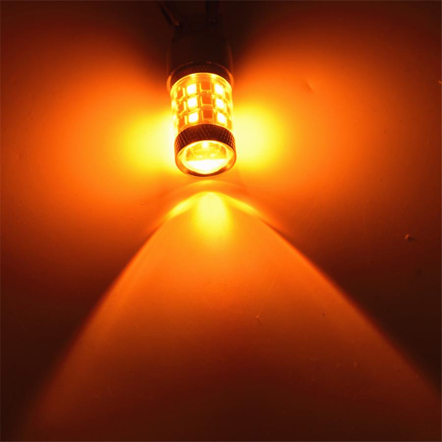 7443 42SMD 2835 Светодиодные лампы Поворотник Переключаемый Белый/Янтарный Без ошибок Лампы поворотников 2 шт.