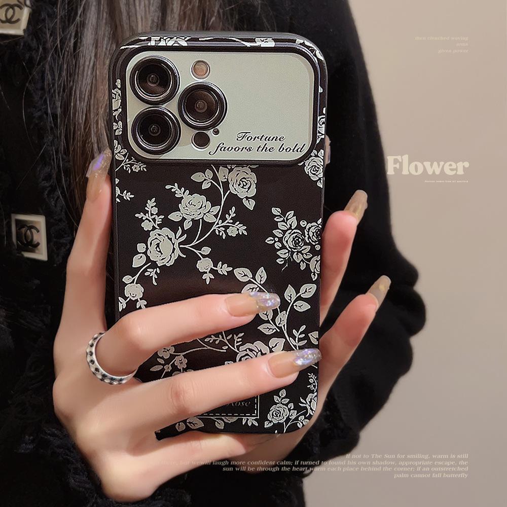 French Small Florals Suitable for IPhone14 Apple 16 Mobile Phone Case 13promax Dark Wind 11 All Inclusive 15 Huawei