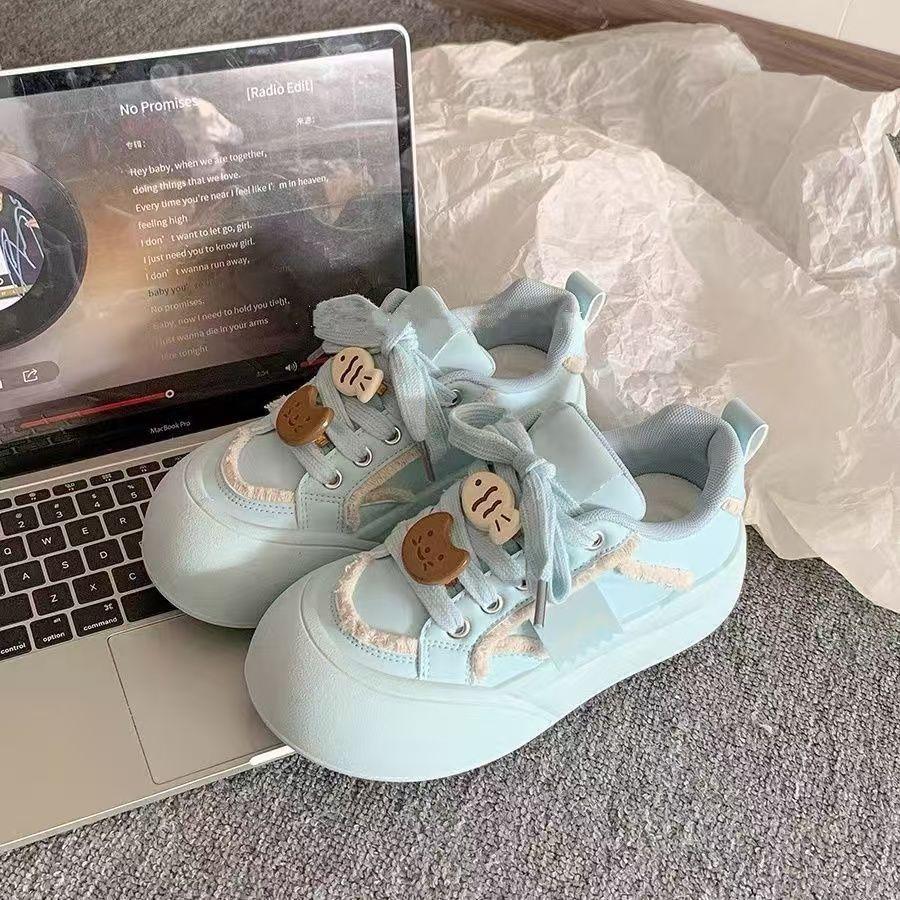 Чжао Рут кампус ветер большеголовые туфли круглый носок толстая подошва туфли весна новинка нишевые универсальные туфли-хлебцы