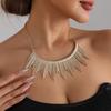 Текстура легкой роскоши, короткая кисточка - Сексуальное блестящее ожерелье, подвеска на шею