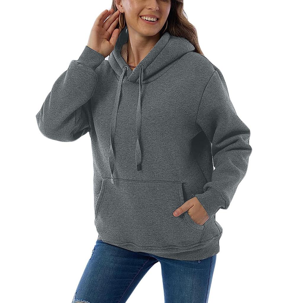 Женская зимняя толстовка, женская теплая спортивная толстовка с капюшоном и карманами из овечьего флиса, куртка