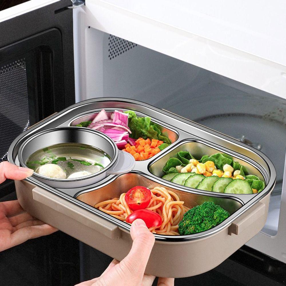 304 Stainless Steel Lunch Container Large Capacity Food Container Office