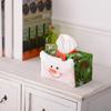 Cute Festival Decoration Tissue Box Christmas Desktop Square Decorative Santa Tissue Box Cover Portable Tissue Paper Holder Holiday Decorations
