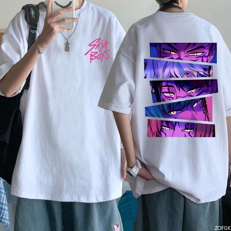 2026 новый Kpop Охотник на демонов Saja Boys Футболка Харадзюку с круглым вырезом Повседневная Аниме Футболка Топы Унисекс футболки харадзюку