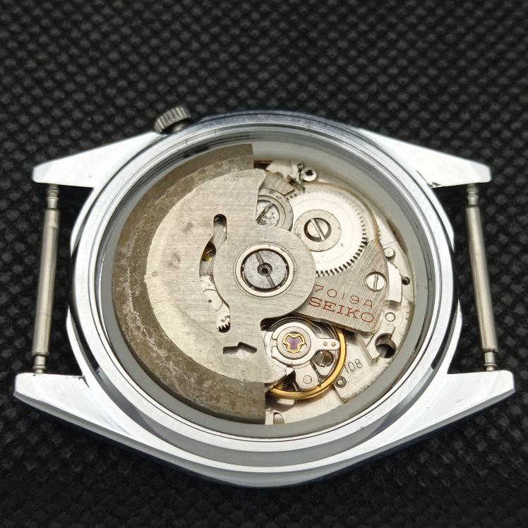 ВОССТАНОВЛЕННЫЕ ВИНТАЖНЫЕ SEIKO 5 AUTO 7019A ЯПОНИЯ МУЖСКИЕ ЧАСЫ D/D ЧЕРНЫЕ 593c-a314849-2